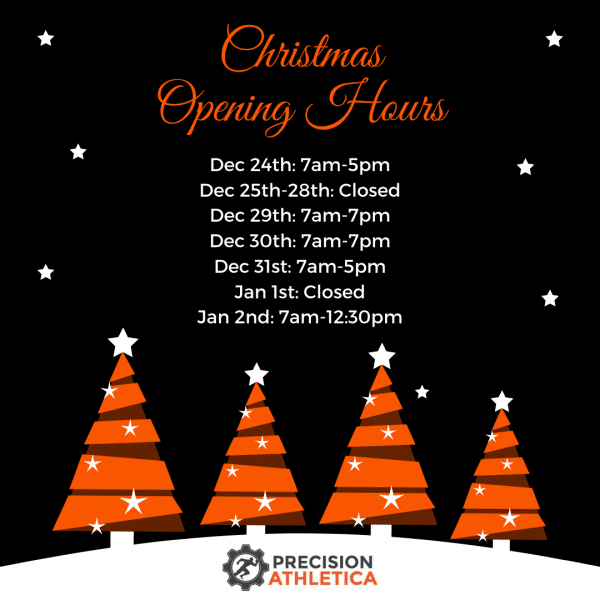 Precision Athletica Christmas Opening Hours